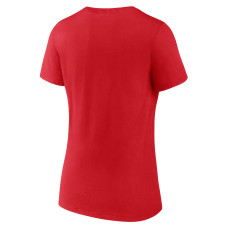Женская Футболка Carolina Hurricanes Red Primary Logo V-Neck