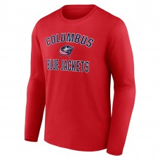 Columbus Blue Jackets Red Victory Arch Long Sleeve T-Shirt