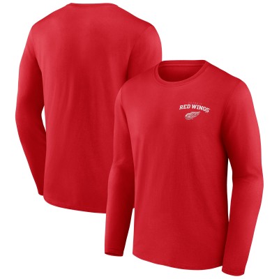Detroit Red Wings Red Team Lockup Long Sleeve T-Shirt