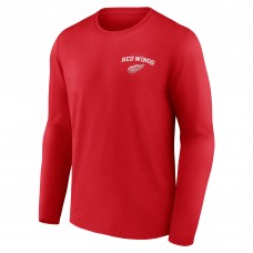 Detroit Red Wings Red Team Lockup Long Sleeve T-Shirt
