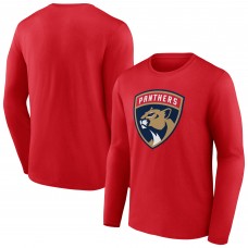Футболка с длинным рукавом Florida Panthers Red Primary Logo