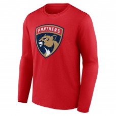 Футболка с длинным рукавом Florida Panthers Red Primary Logo