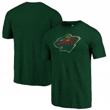 Футболка Minnesota Wild Green Distressed Logo Tri-Blend