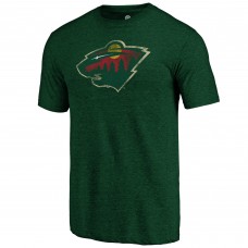 Футболка Minnesota Wild Green Distressed Logo Tri-Blend