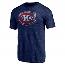 Montreal Canadiens Navy Distressed Tri-Blend T-Shirt Montreal Canadiens Navy Distressed Tri-Blend T-Shirt