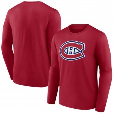 Montreal Canadiens Red Primary Logo Long Sleeve T-Shirt Montreal Canadiens Red Primary Logo Long Sleeve T-Shirt