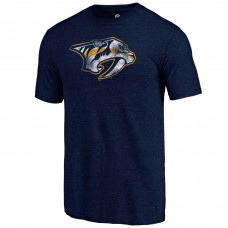 Nashville Predators Navy Distressed Tri-Blend T-Shirt