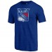 New York Rangers Blue Distressed Logo Tri-Blend T-Shirt
