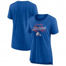 Футболка Женская Quebec Nordiques Blue Hit the Ice Tri-Blend