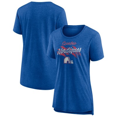 Футболка Женская Quebec Nordiques Blue Hit the Ice Tri-Blend