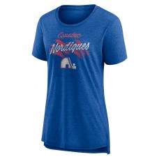 Футболка Женская Quebec Nordiques Blue Hit the Ice Tri-Blend