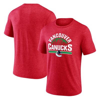 Vancouver Canucks Red Represent Tri-Blend T-Shirt