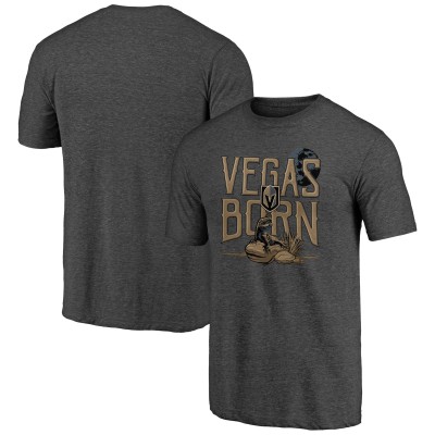 Футболка Vegas Golden Knights Charcoal Shoot to Score Tri-Blend