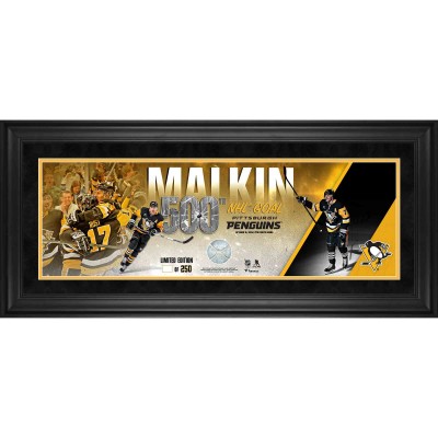 Evgeni Malkin Pittsburgh Penguins Fanatics Authentic Framed 10 x 30 500th NHL Goal Panoramic Collage with a Piece of Game-Used Net from PPG Paints Arena on October 16, 2024 - Limited Edition of 250