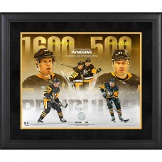 Sidney Crosby & Evgeni Malkin Pittsburgh Penguins Fanatics Authentic Framed 16 x 20 500th Goal & 1,600th Point Collage with a Piece of Game-Used Net from PPG Paints Arena on October 16, 2024 - Limited Edition of 250