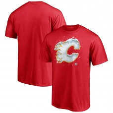 Calgary Flames Red Snow Logo T-Shirt