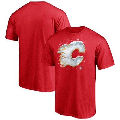 Calgary Flames Red Snow Logo T-Shirt