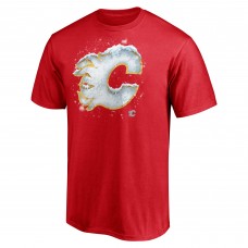 Calgary Flames Red Snow Logo T-Shirt