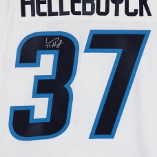 Игровая джерси Connor Hellebuyck Winnipeg Jets Autographed Fanatics Authentic White adidas Authentic