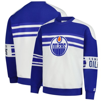 Кофта Edmonton Oilers Starter White Defense Fleece Crewneck