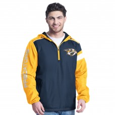 Nashville Predators G-III Sports by Carl Banks Navy/Gold Lateral Half-Zip Hoodie Jacket