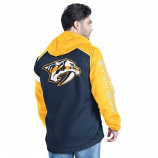 Nashville Predators G-III Sports by Carl Banks Navy/Gold Lateral Half-Zip Hoodie Jacket