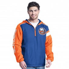 New York Islanders G-III Sports by Carl Banks Royal/Orange Lateral Half-Zip Hoodie Jacket