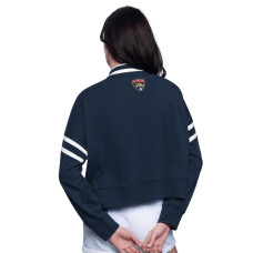 Женская свитшот Florida Panthers Starter Navy Power Play Cropped Pullover