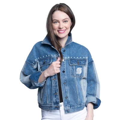 Женская джерси New Devils G-III Sports by Carl Banks Buzzer Beater Button-Up Denim Jacket