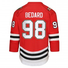 Подростковая Chicago Blackhawks Connor Bedard Outerstuff Red Anniversary Centennial Replica Player Jersey
