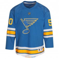 Подростковая St. Louis Blues Jordan Binnington Blue Home Replica Player Jersey
