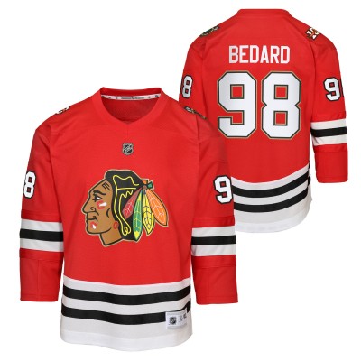 Подростковая Chicago Blackhawks Connor Bedard Red Home Centennial Premier Jersey