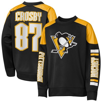 Кофта Подростковая Pittsburgh Penguins Sidney Crosby Outerstuff Black Best Defense Name & Number Crewneck