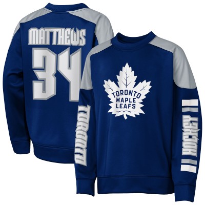 Кофта Подростковая Toronto Maple Leafs Auston Matthews Outerstuff Blue Best Defense Name & Number Crewneck