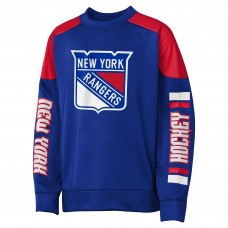 Кофта New York Rangers Igor Shesterkin Outerstuff Blue Best Defense Name & Number Crewneck