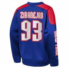 Кофта New York Rangers Mika Zibanejad Outerstuff Blue Best Defense Name & Number Crewneck