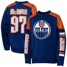 Кофта Подростковая Edmonton Oilers Connor McDavid Outerstuff Royal Best Defense Name & Number Crewneck