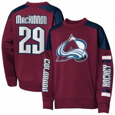 Кофта Подростковая Colorado Avalanche Nathan MacKinnon Outerstuff Burgundy Best Defense Name & Number Crewneck