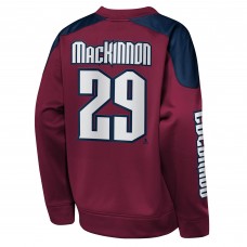 Кофта Подростковая Colorado Avalanche Nathan MacKinnon Outerstuff Burgundy Best Defense Name & Number Crewneck