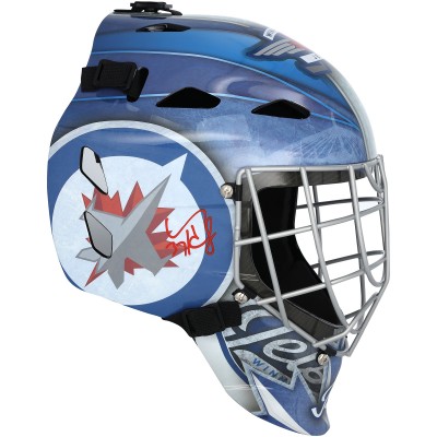 Connor Hellebuyck Winnipeg Jets Autographed Fanatics Authentic Alternate Replica Goalie Mask
