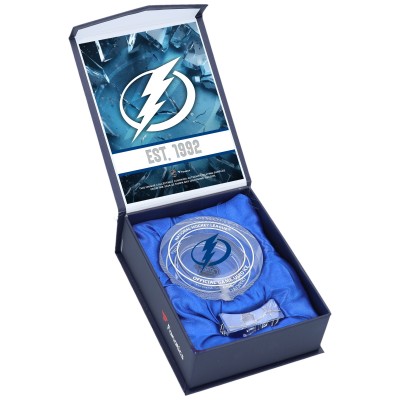 Tampa Bay Lightning Fanatics Authentic Crystal Puck Filled with Home Ice from the 2024-25 Season