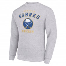 Buffalo Sabres Starter Heather Gray Team Logo Fleece Pullover Sweatshirt