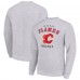 Calgary Flames Starter Heather Gray Team Logo Fleece Pullover Sweatshirt