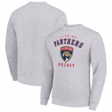 Florida Panthers Mens Starter Team Logo Fleece Pullover Sweatshirt - Heather Gray
