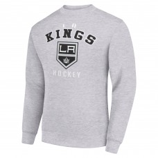 Los Angeles Kings Starter Heather Gray Team Logo Fleece Pullover Sweatshirt