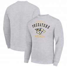 Nashville Predators Starter Heather Gray Team Logo Fleece Pullover Sweatshirt