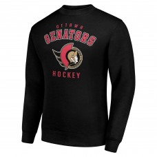 Ottawa Senators Starter Black Team Logo Fleece Pullover Sweatshirt