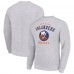 New York Islanders Starter Heather Gray Team Logo Fleece Pullover Sweatshirt