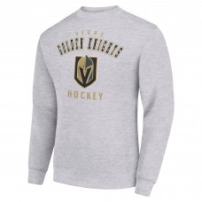 Vegas Golden Knights Starter Heather Gray Team Logo Fleece Pullover Sweatshirt
