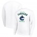 Vancouver Canucks Starter White Team Logo Fleece Pullover Sweatshirt